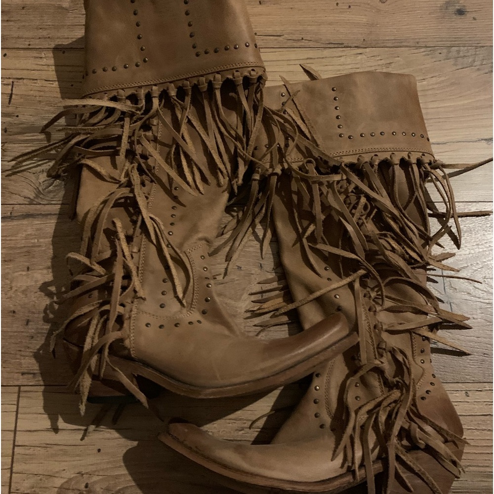 Studded Fringe Liberty Black Boots